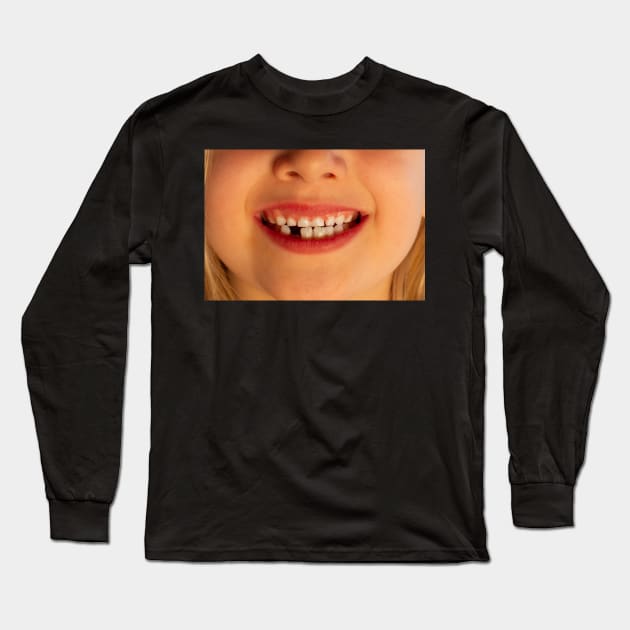 Smile! Super cute and really funny kid smile missing 1 tooth Long Sleeve T-Shirt by mivpiv